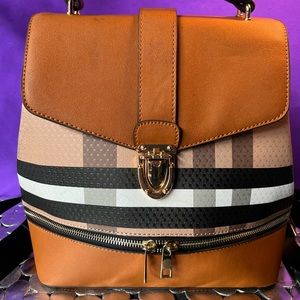 Multi colored geometric back pack